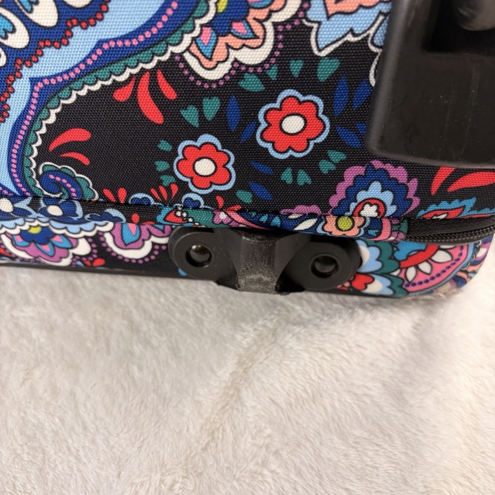 Vera Bradley Softside Underseat Rolling Work Bag Haymarket Paisley Briefcase GUC - Picture 15 of 15